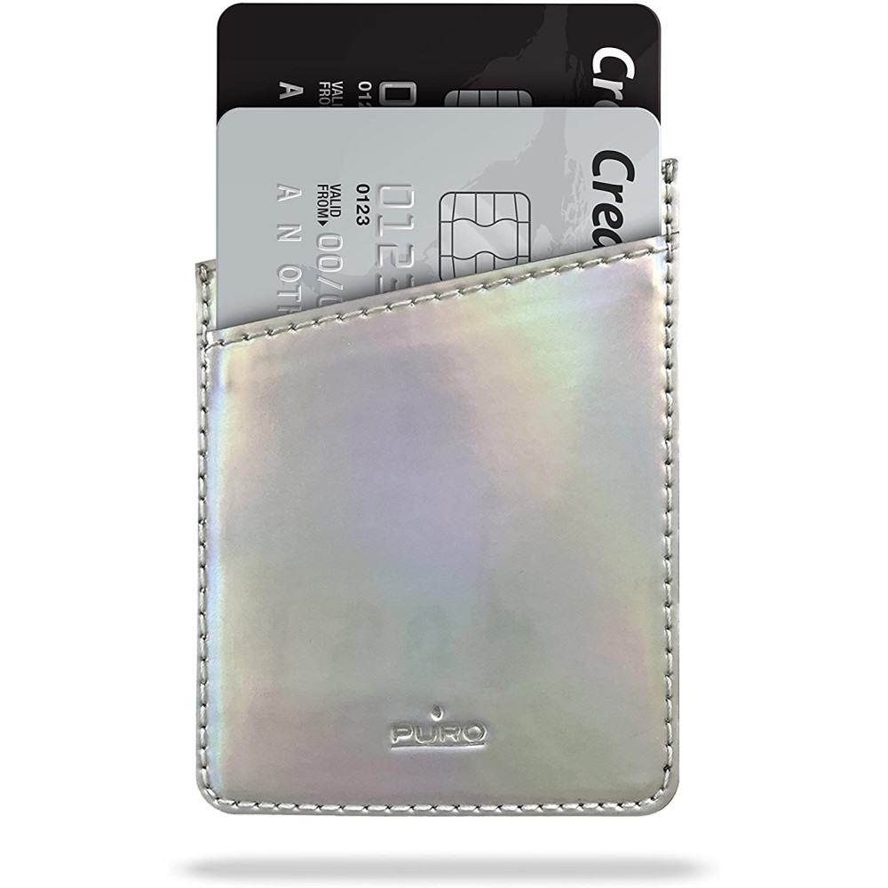 Puro Universal Eco-Leather Wallet - Πορτοφόλι Shiny Holo Pocket - Silver (POCKET01-IRI)