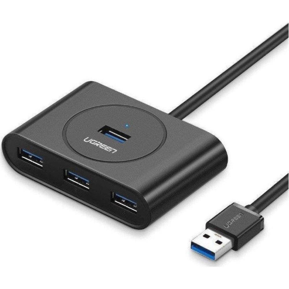 Ugreen USB 3.0 Hub 4 in 1- Αντάπτορας USB (male) σε 4 x USB (female) - 50cm - Black (20290)