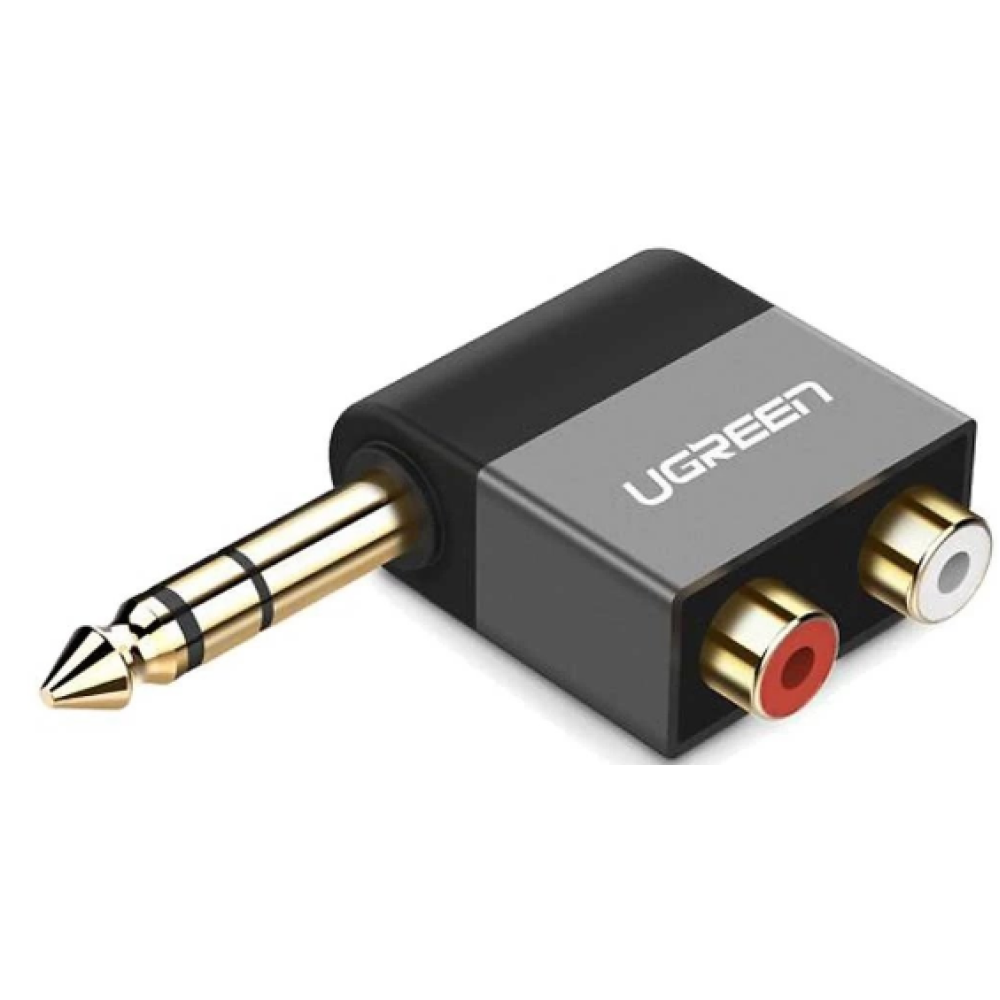 Ugreen Αντάπτορας 6.35mm (male) σε 2RCA (female) - Black (40846)