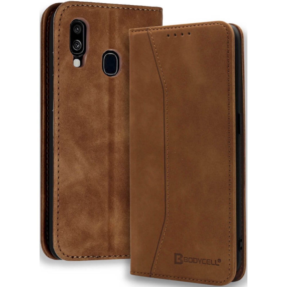 Bodycell Θήκη - Πορτοφόλι Samsung Galaxy A40 - Brown (5206015058073)