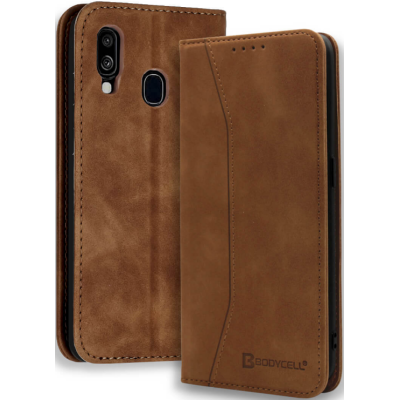 Bodycell Θήκη - Πορτοφόλι Samsung Galaxy A40 - Brown (5206015058073)