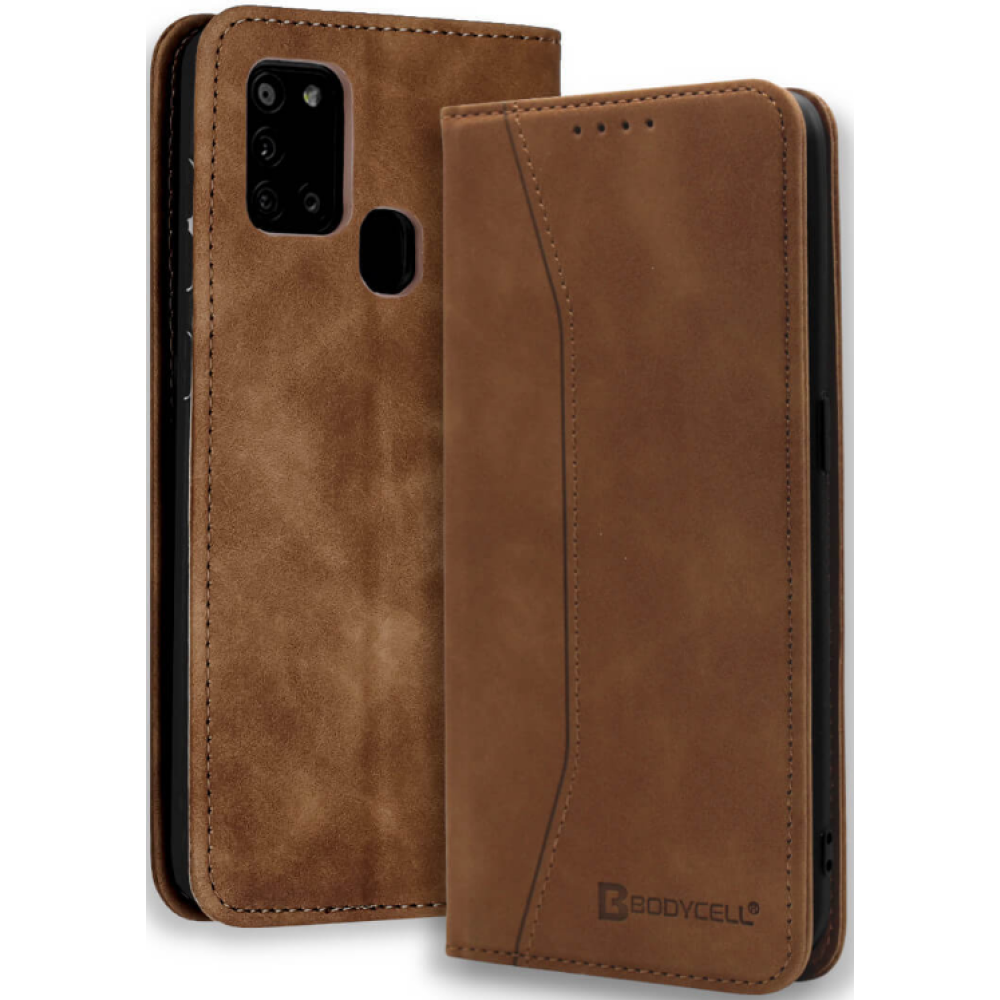 Bodycell Θήκη - Πορτοφόλι Samsung Galaxy A21s - Brown (5206015057977)