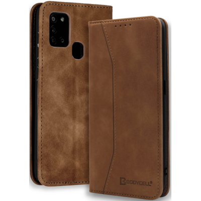Bodycell Θήκη - Πορτοφόλι Samsung Galaxy A21s - Brown (5206015057977)