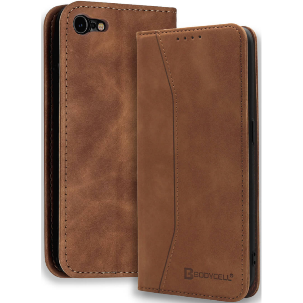 Bodycell Θήκη - Πορτοφόλι Apple iPhone SE 2022 / 2020 / 8 / 7 - Brown (5206015057427)