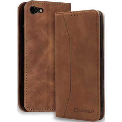 Bodycell Θήκη - Πορτοφόλι Apple iPhone SE 2022 / 2020 / 8 / 7 - Brown (5206015057427)