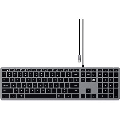 Satechi Slim W3 Wired Backlit Keyboard για Mac - Ενσύρματο Πληκτρολόγιο Αλουμινίου - Space Grey (ST-UCSW3M)