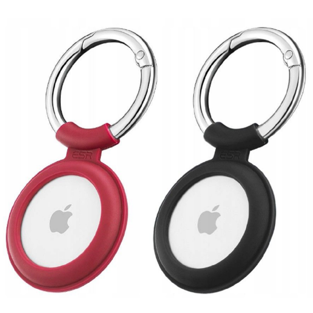 ESR Cloud Θήκη / Μπρελόκ Σιλικόνης Apple AirTag - Red / Black - 2 Τεμάχια (4894240148327)