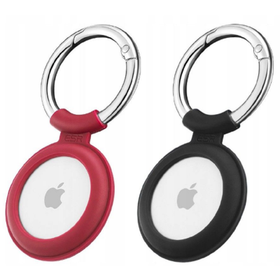 ESR Cloud Θήκη / Μπρελόκ Σιλικόνης Apple AirTag - Red / Black - 2 Τεμάχια (4894240148327)