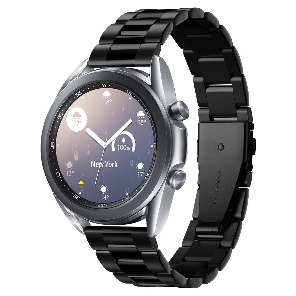Spigen Modern Fit Μεταλλικό Λουράκι (20mm) Samsung Galaxy Watch FE / 7 / 6 / 5 / 5 Pro / Watch 4 / Classic 4 (47/46/45/44/43/42/40mm) - Black (600WB24980)