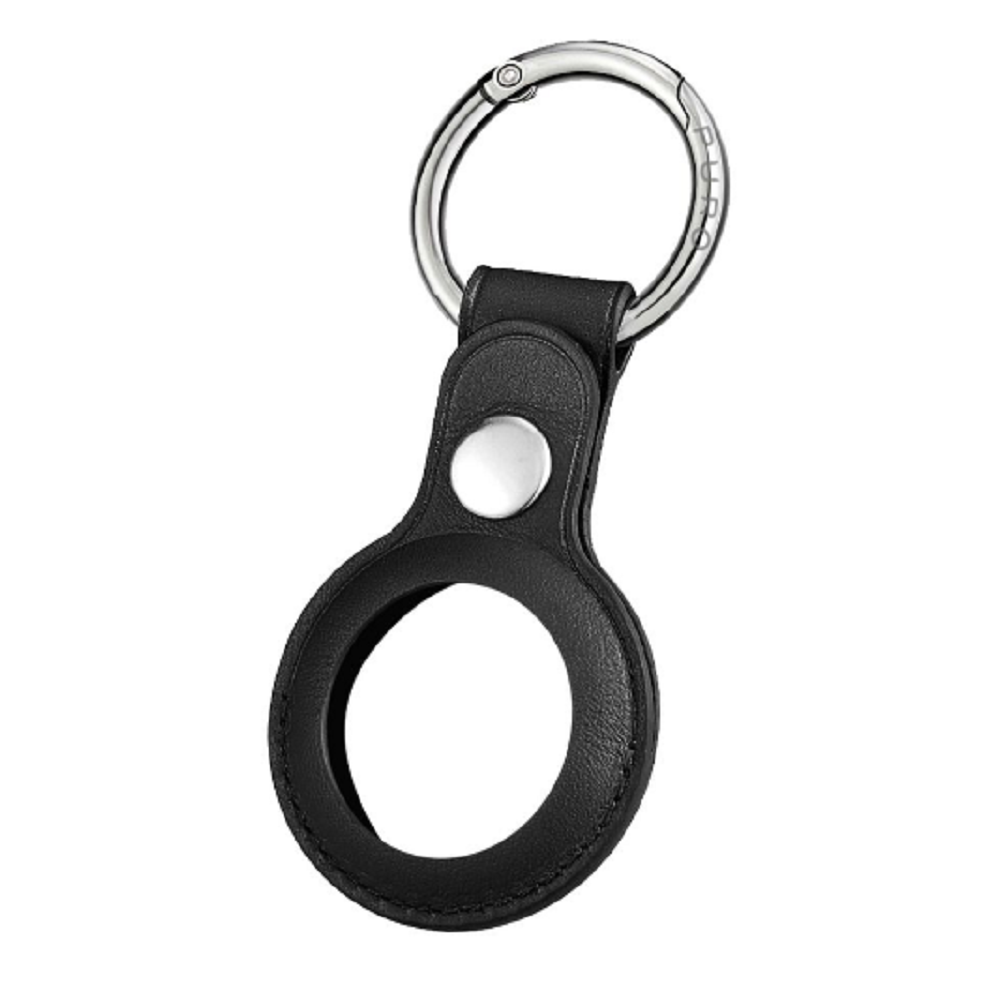 Puro Sky Leather Look Θήκη / Μπρελόκ Apple AirTag - Black (ATSKY1-BLK)
