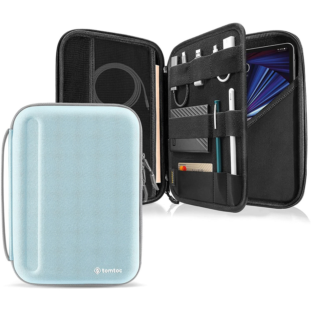Tomtoc Smartcase Sleeve PadFolio Ανθεκτική Σκληρή Θήκη / Χαρτοφύλακας για iPad 9.7"-11" - Blue Mint (A06-002B01)
