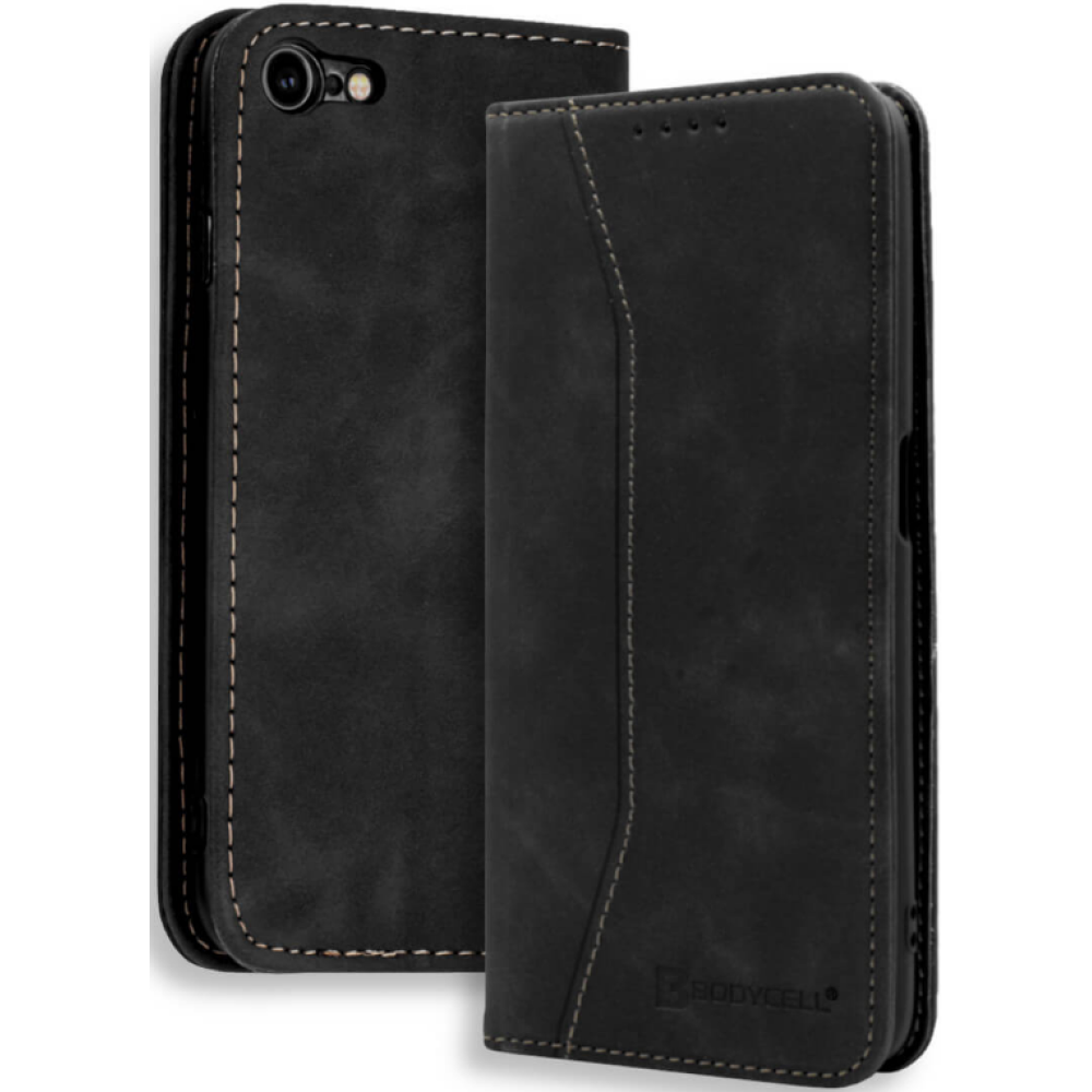 Bodycell Θήκη - Πορτοφόλι Apple iPhone SE 2022 / 2020 / 8 / 7 - Black (5206015057403)