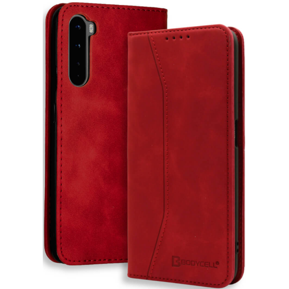 Bodycell Θήκη - Πορτοφόλι OnePlus Nord - Red (5206015063473)