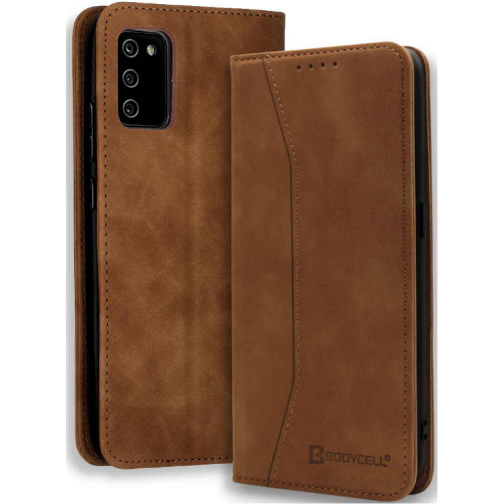 Bodycell Θήκη - Πορτοφόλι Samsung Galaxy A02s - Brown (5206015063107)