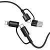 Joyroom G3 4 in 1 Multifunctional Cable - Καλώδιο Φόρτισης και Μεταφοράς Δεδομένων 60W - USB / Type-C - Type-C / Lightning - 120cm - Black (S-1230G3)