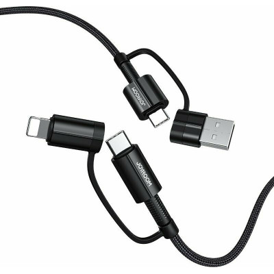Joyroom G3 4 in 1 Multifunctional Cable - Καλώδιο Φόρτισης και Μεταφοράς Δεδομένων 60W - USB / Type-C - Type-C / Lightning - 120cm - Black (S-1230G3)