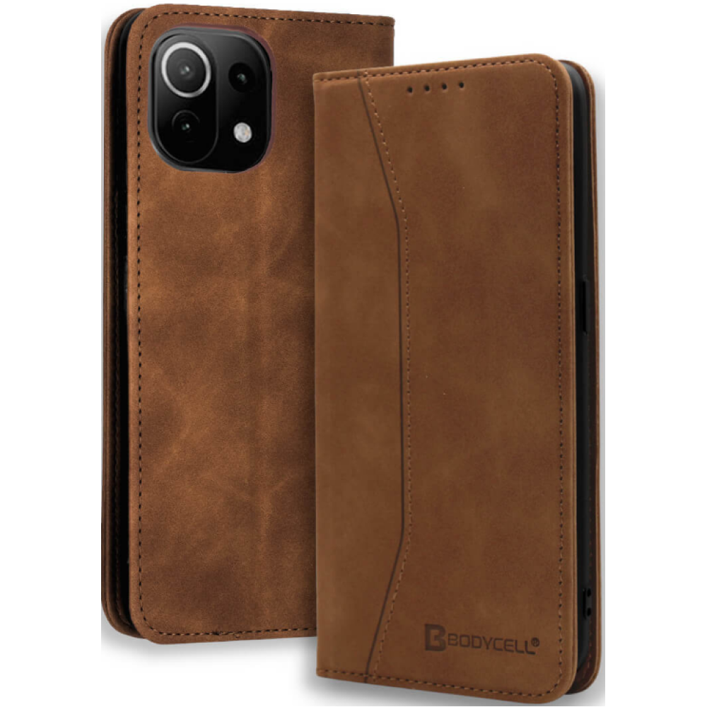Bodycell Θήκη - Πορτοφόλι Xiaomi 11 Lite 5G NE / Mi 11 Lite - Brown (5206015063374)