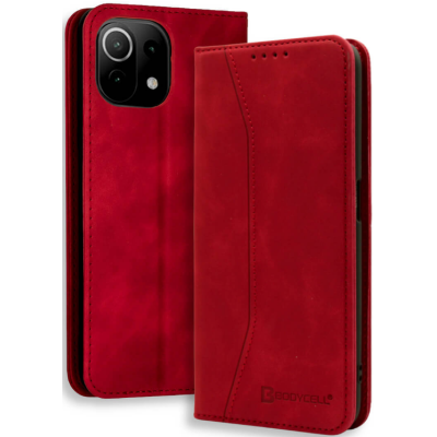 Bodycell Θήκη - Πορτοφόλι Xiaomi 11 Lite 5G NE / Mi 11 Lite - Red (5206015063381)