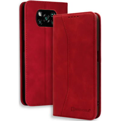 Bodycell Θήκη - Πορτοφόλι Xiaomi Poco X3 Pro / X3 NFC - Red (5206015063268)