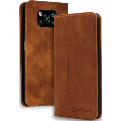 Bodycell Θήκη - Πορτοφόλι Xiaomi Poco X3 Pro / X3 NFC - Brown (5206015063251)
