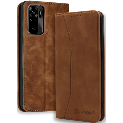 Bodycell Θήκη - Πορτοφόλι Xiaomi Redmi Note 10 / Note 10S - Brown (5206015063169)