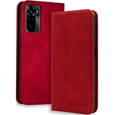 Bodycell Θήκη - Πορτοφόλι Xiaomi Redmi Note 10 / Note 10S - Red (5206015063176)