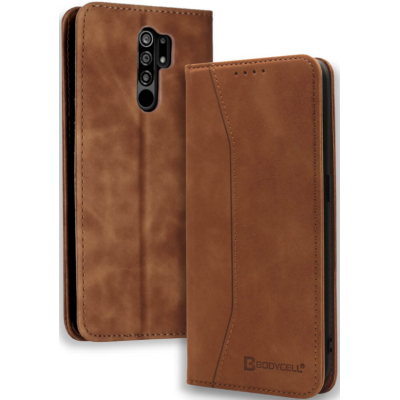Bodycell Θήκη - Πορτοφόλι Xiaomi Redmi 9 - Brown (5206015059278)