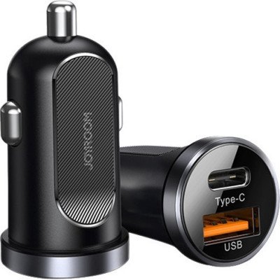 Joyroom Φορτιστής Αυτοκινήτου 5A Quick Charge 3.0 με 1 x USB / 1 Type-C - 30W - Black (C-A08)