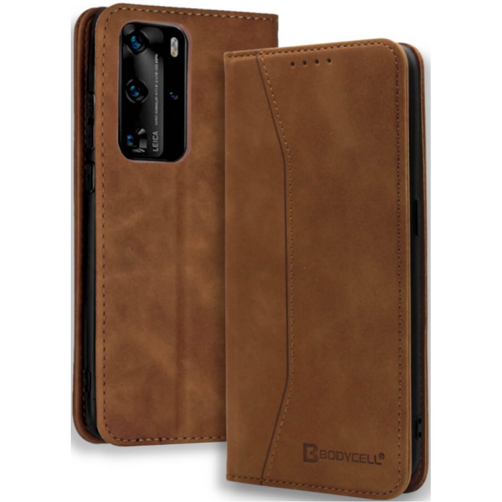 Bodycell Θήκη - Πορτοφόλι Huawei P40 Pro - Brown (5206015060540)
