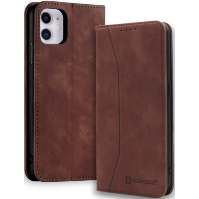 Bodycell Θήκη - Πορτοφόλι Apple iPhone 11 - Dark Brown (5206015057731)