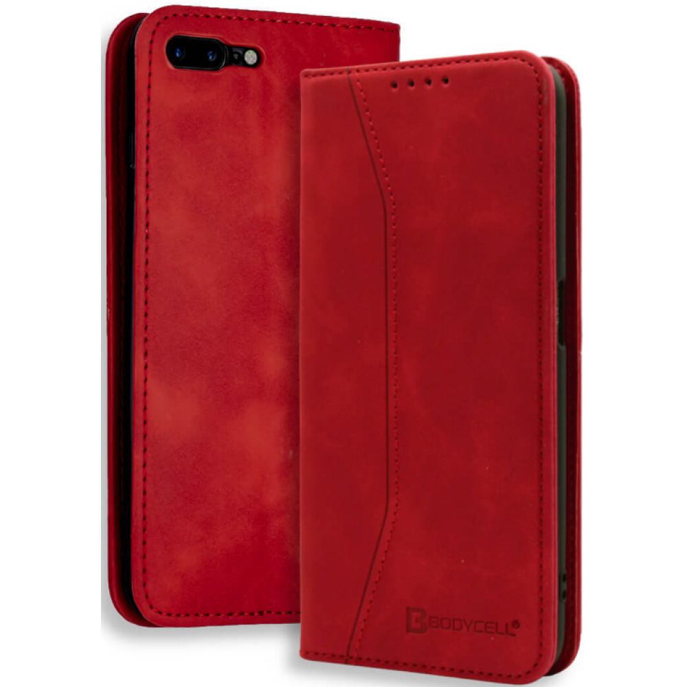 Bodycell Θήκη - Πορτοφόλι Apple iPhone 8 Plus / 7 Plus - Red (5206015057465)