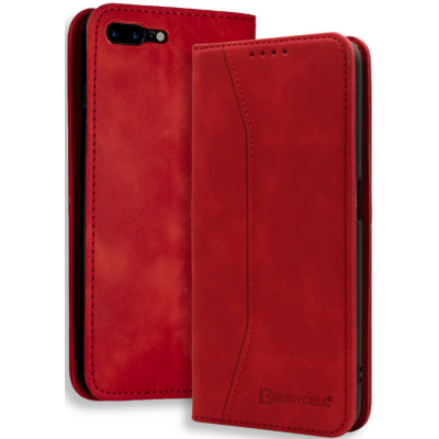 Bodycell Θήκη - Πορτοφόλι Apple iPhone 8 Plus / 7 Plus - Red (5206015057465)