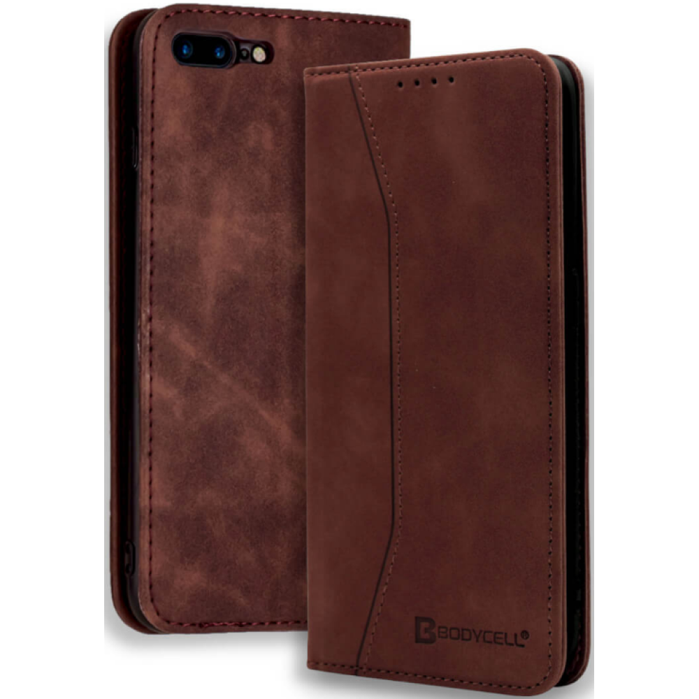 Bodycell Θήκη - Πορτοφόλι Apple iPhone 8 Plus / 7 Plus - Dark Brown (5206015057489)