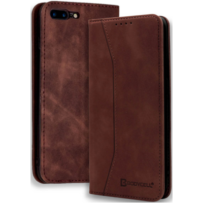Bodycell Θήκη - Πορτοφόλι Apple iPhone 8 Plus / 7 Plus - Dark Brown (5206015057489)