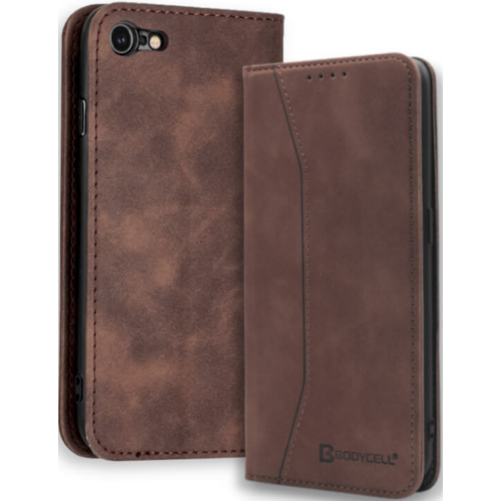 Bodycell Θήκη - Πορτοφόλι Apple iPhone SE 2022 / 2020 / 8 / 7 - Dark Brown (5206015057434)
