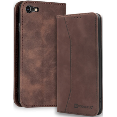 Bodycell Θήκη - Πορτοφόλι Apple iPhone SE 2022 / 2020 / 8 / 7 - Dark Brown (5206015057434)