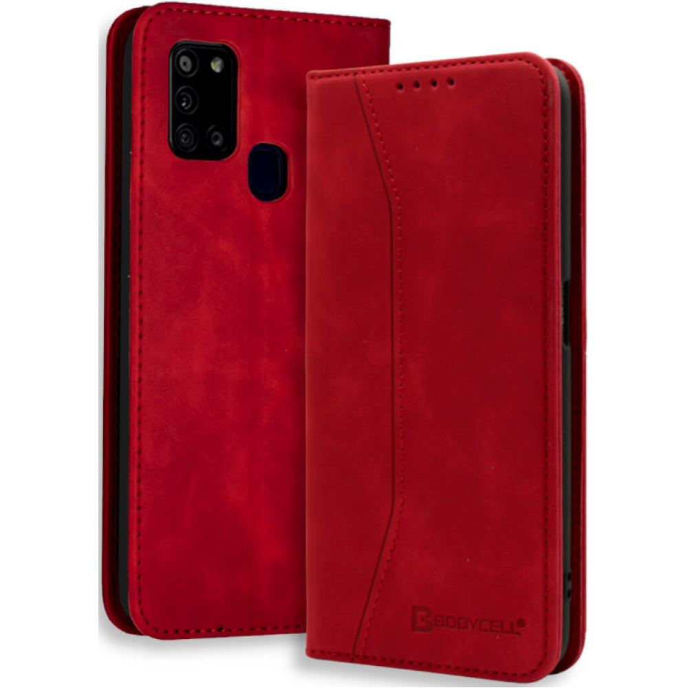 Bodycell Θήκη - Πορτοφόλι Samsung Galaxy A21s - Red (5206015057960)