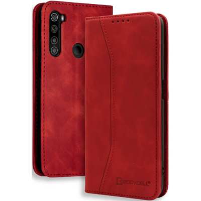 Bodycell Θήκη - Πορτοφόλι Xiaomi Redmi Note 8 / Note 8 2021 - Red (5206015059513)