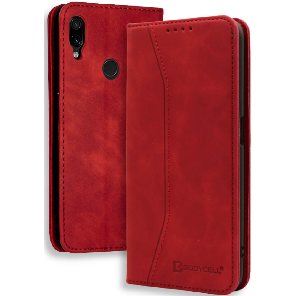 Bodycell Θήκη - Πορτοφόλι Xiaomi Redmi Note 7 / Note 7 Pro - Red (5206015053467)