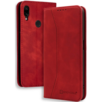 Bodycell Θήκη - Πορτοφόλι Xiaomi Redmi Note 7 / Note 7 Pro - Red (5206015053467)