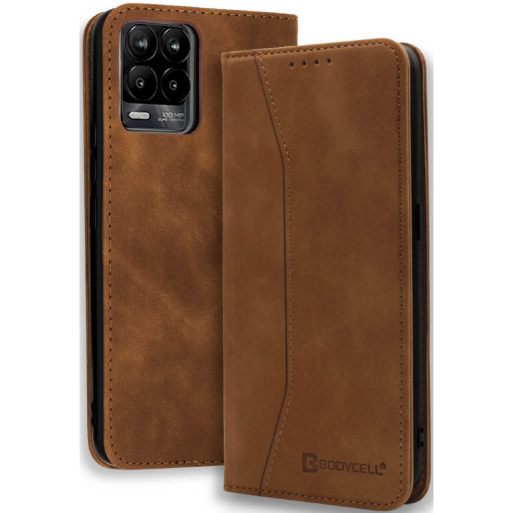 Bodycell Θήκη - Πορτοφόλι Realme 8 / 8 Pro - Brown (5206015064142)