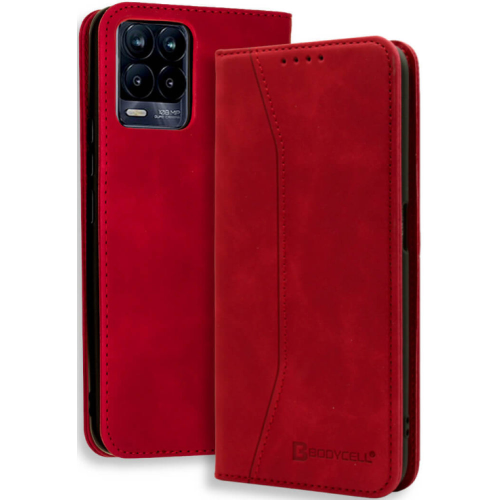 Bodycell Θήκη - Πορτοφόλι Realme 8 / 8 Pro - Red (5206015064159)