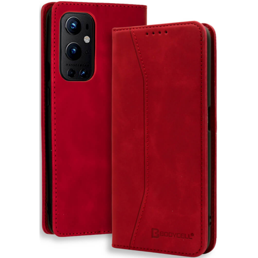 Bodycell Θήκη - Πορτοφόλι OnePlus 9 Pro - Red (5206015063978)