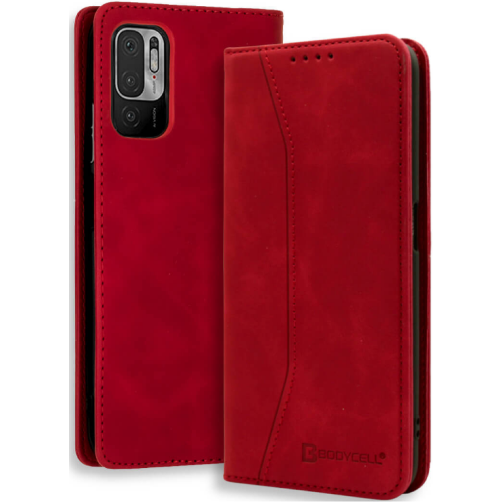 Bodycell Θήκη - Πορτοφόλι Xiaomi Redmi Note 10 5G - Red (5206015064180)
