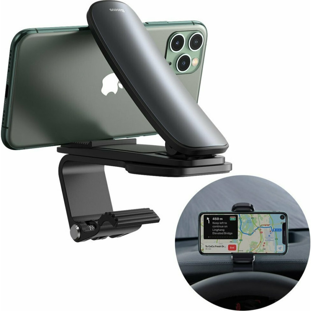 Baseus Big Mouth Pro Car Mount - Βάση Στήριξης για Ταμπλό Αυτοκινήτου με Κλιπ για Κινητά 4.7"- 6.5" - Black (SUDZ-A01)