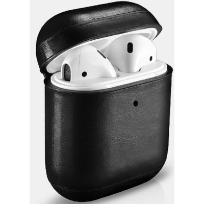 iCarer Vintage Δερμάτινη Θήκη για Apple AirPods 2nd Gen / 1st Gen - Black (IAP031-BK)