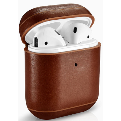 iCarer Vintage Δερμάτινη Θήκη για Apple AirPods 2nd Gen / 1st Gen - Brown (IAP031-BN)