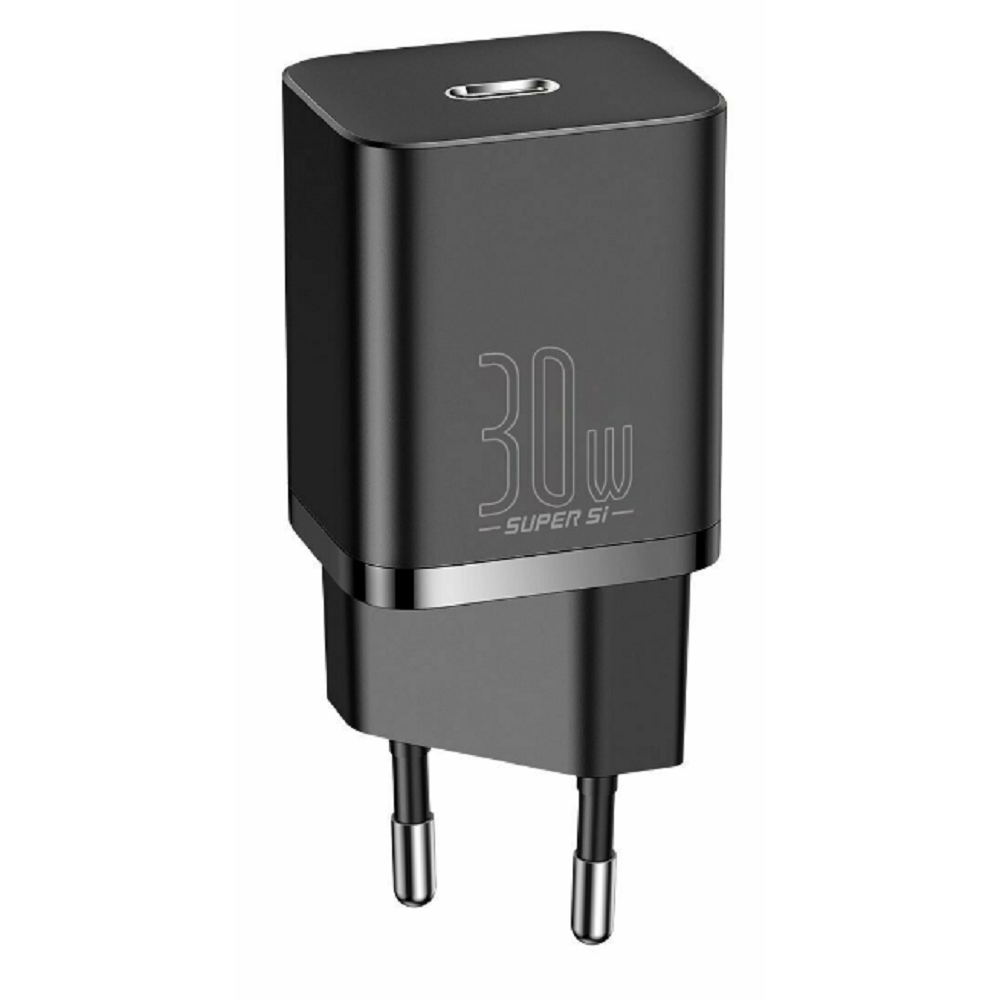 Baseus Super Si Quick Charger 1C - Ταχυφορτιστής Ταξιδιού / Τοίχου με 1 x Type-C - 30W - Black (CCSUP-J01)