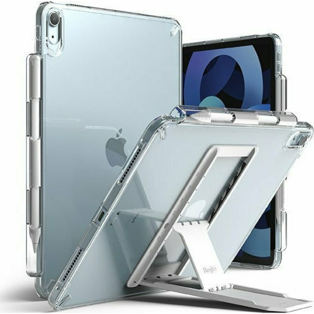Ringke Fusion Combo Outstanding - Θήκη Apple iPad Air 7 2025 11" / iPad Air 6 2024 11" / Air 5 2022 10.9" / Air 4 2020 10.9" - Clear / Light Gray (8809818840745)