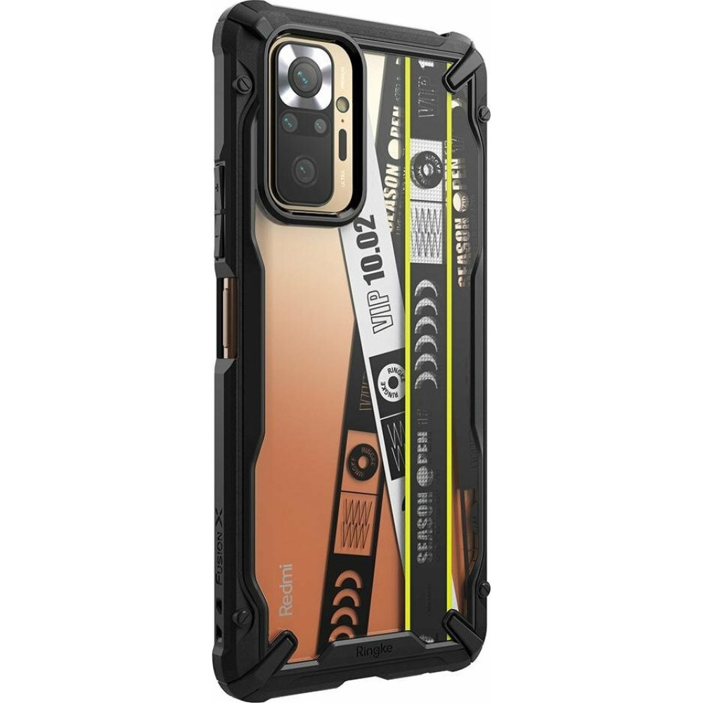 Ringke Fusion X Θήκη Xiaomi Redmi Note 10 Pro - Ticket Band / Black (8809785457090)